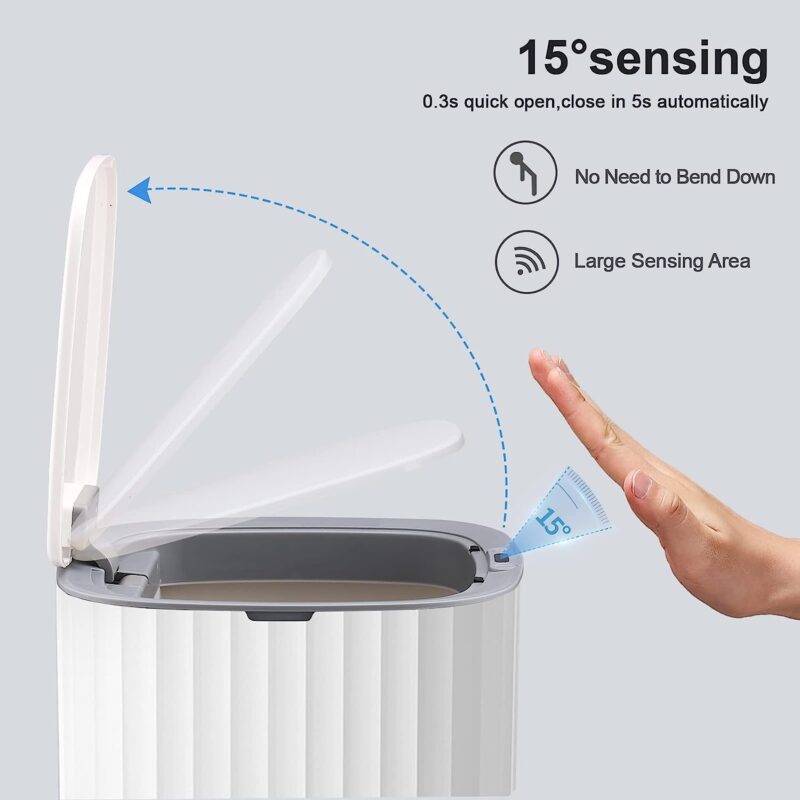 3.5 Gallon Bathroom Trash Can, 13.5 Litre Bedroom Motion Sensor